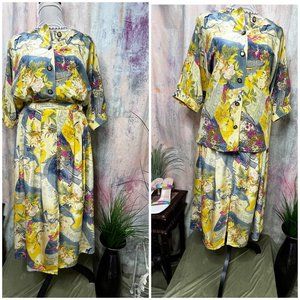 VTG 📌 Schneberger 90s Floral Design Skirt Set